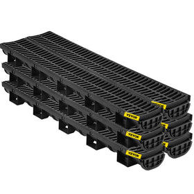 VEVOR trench drain channel with grate ensuring efficient water flow in driveways.