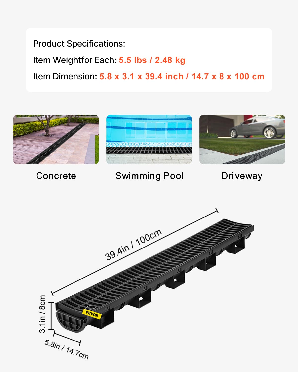 VEVOR quick-installation channels lock for fast setup.