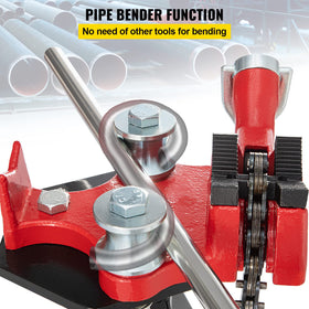 Built-in two-in-one pipe bender for bends without extra tools
