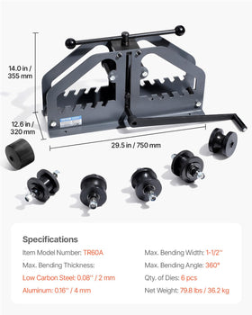 VEVOR Tube Roller Bender compact design saves workshop space.