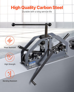 VEVOR Tube Roller Bender supports 1-1/2-inch pipes for wide use.