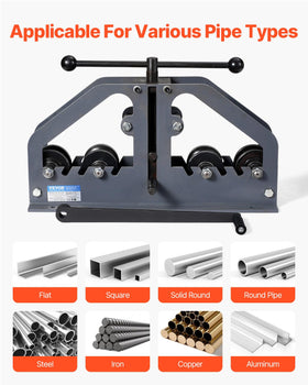 VEVOR Tube Roller Bender ergonomic crank allows smooth operation.