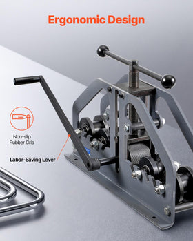 VEVOR Tube Roller Bender works with steel, copper, and aluminum materials.