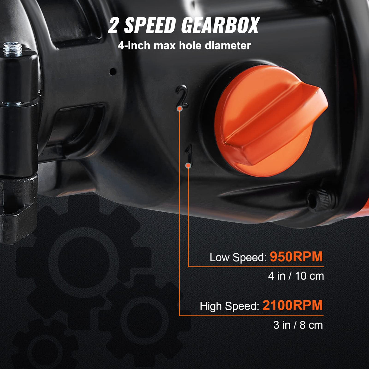 VEVOR two-speed drill operating at 1100 and 2400 RPM for material variation