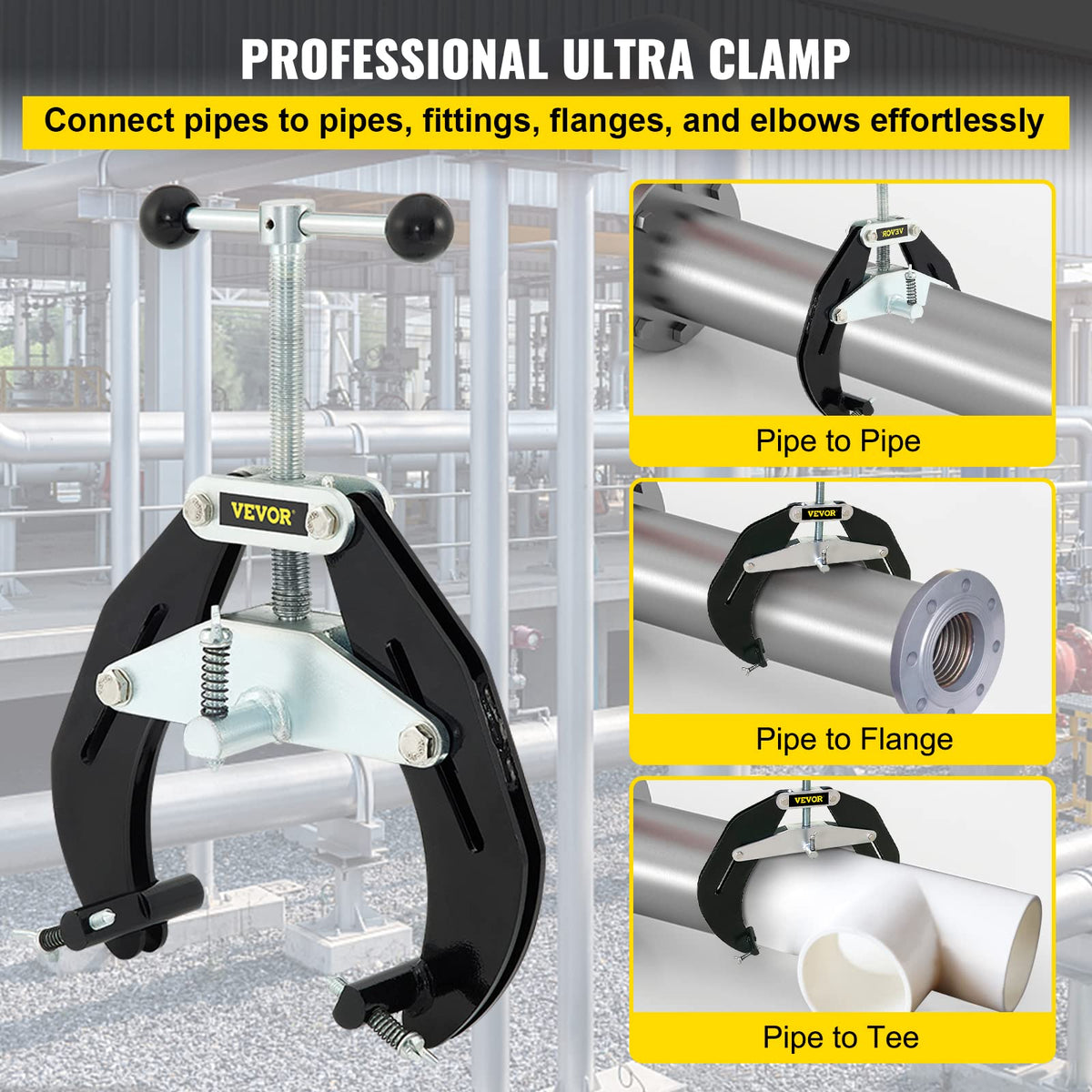 VEVOR ultra clamp with quick-acting screws speeds up welding alignment.