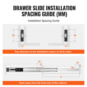 VEVOR universal sizes of slides accommodate multiple drawer brands and lengths