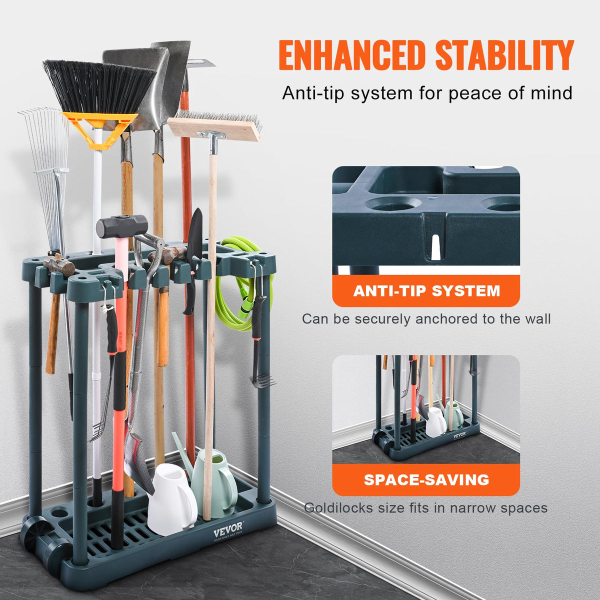 VEVOR Vertical pipes provide stability for reliable tool storage.