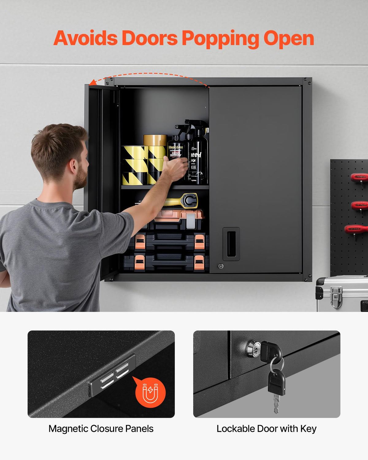 VEVOR adjustable shelves adapt to different tool heights.