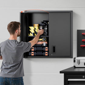 VEVOR cabinet blends into kitchen or garage spaces.