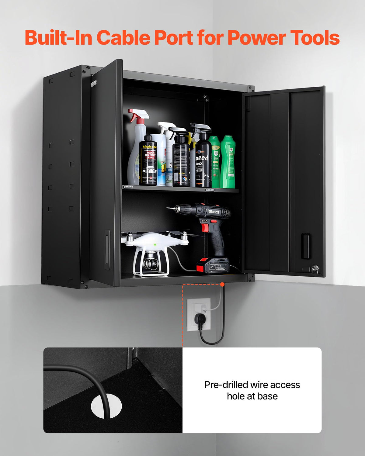 VEVOR rail-mount design enables flush wall installation.