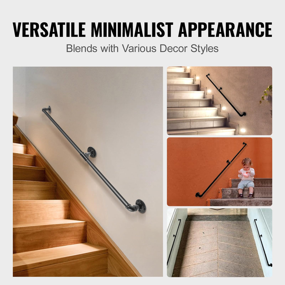 VEVOR Wall-mount brackets with pre-holes simplify securing to multiple wall substrates