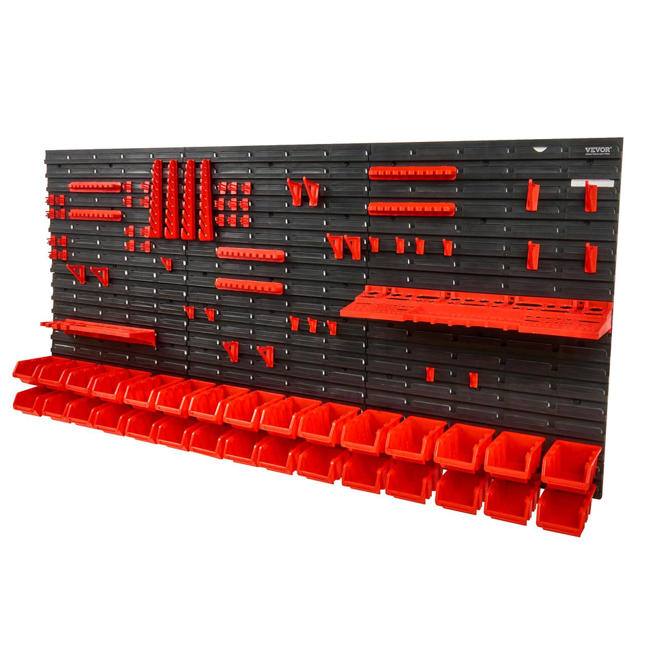 VEVOR wall-mounted storage rack system with 30 bins for organized garages
