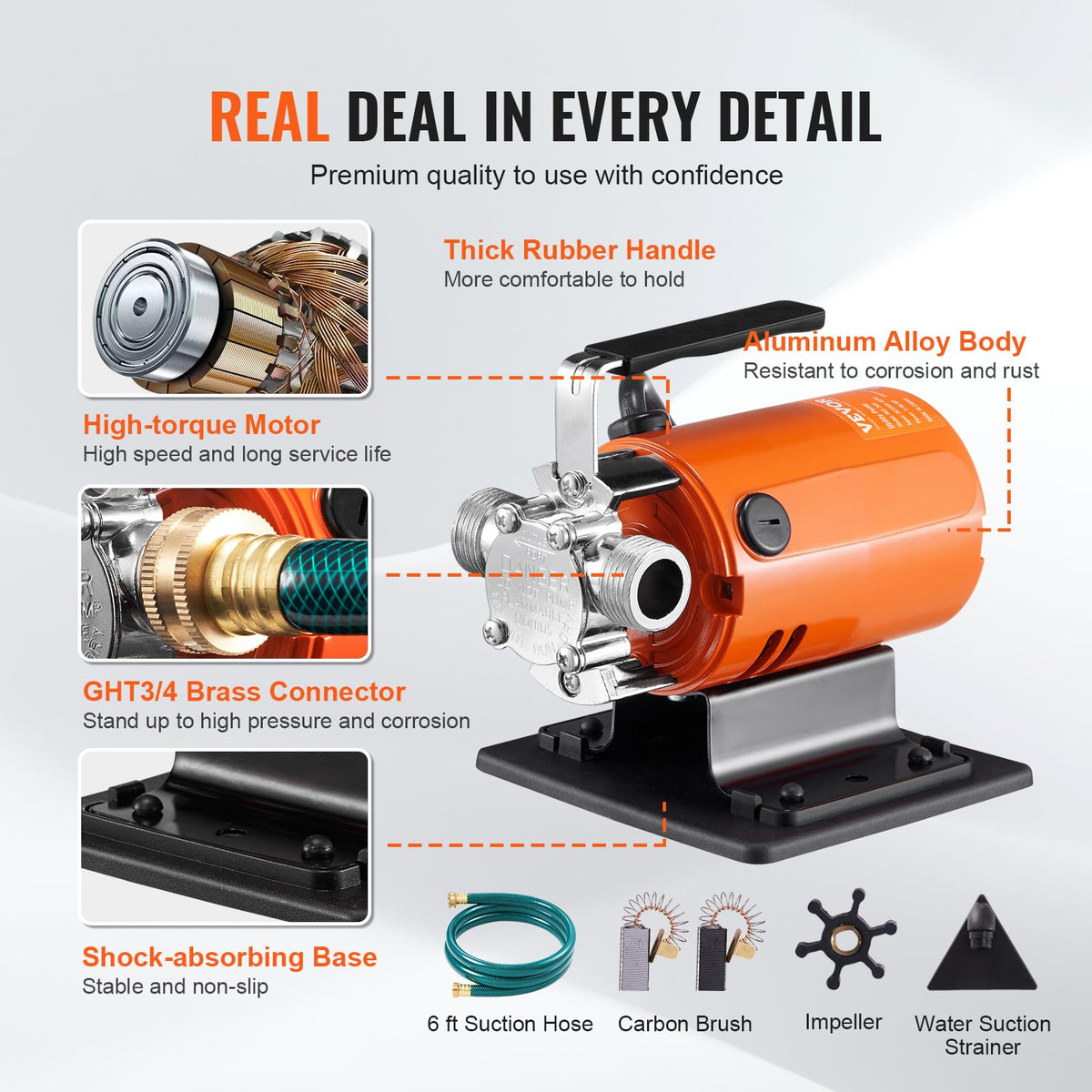 VEVOR aluminum shell resists wear and corrosion for durability