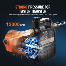 VEVOR included filter supports debris-free water transfers
