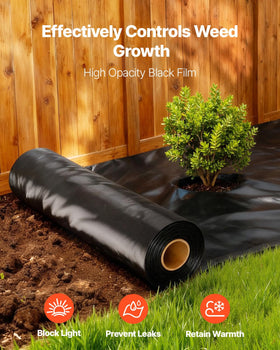 VEVOR weather-resistant plastic sheeting shielding equipment from sun and wind.