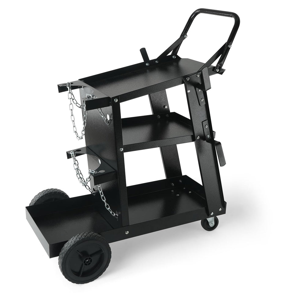 VEVOR welding cart with 360-degree swivel wheels for easy maneuverability.
