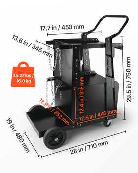 VEVOR welding cart anti-theft cabinet secures valuable gear on site.