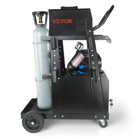 VEVOR welding cart includes dedicated gas cylinder slots for safe handling.