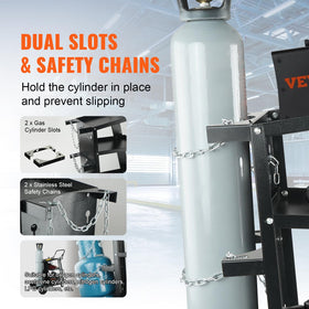 VEVOR heavy-duty steel construction provides lasting support for welding gear.