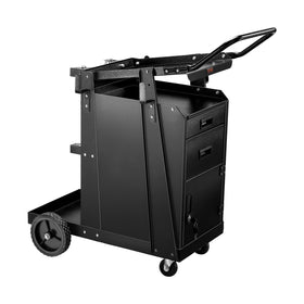 VEVOR welding cart with open top shelf for quick tool access.