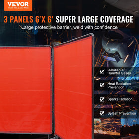 VEVOR three-panel 6x6 coverage demonstrates generous barrier in workshop
