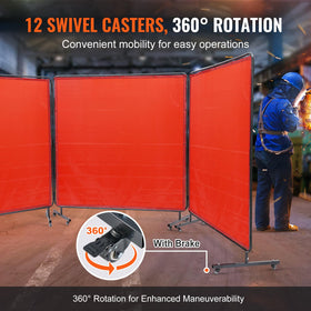 VEVOR welding screen wheels enable 360-degree mobility for easy repositioning