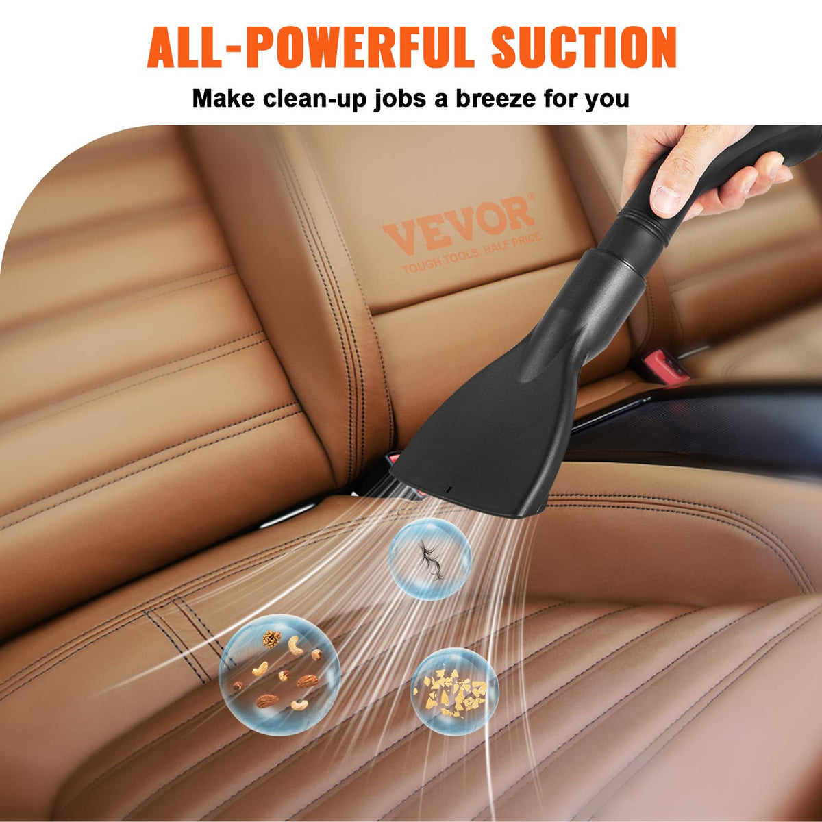 VEVOR vacuum side handle for easy carrying between rooms.