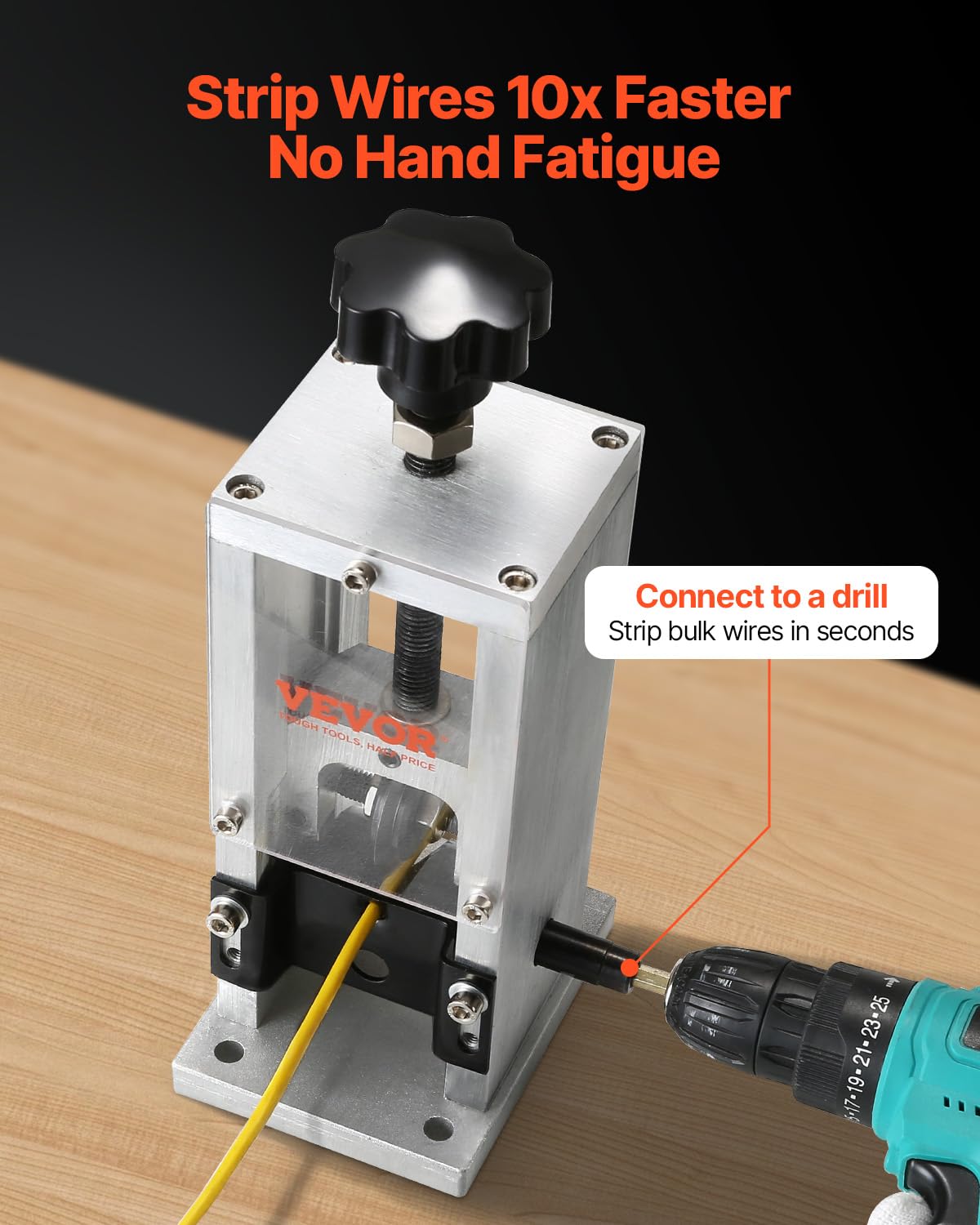 VEVOR wire stripper uses a 65Mn blade for clean, sturdy cuts.