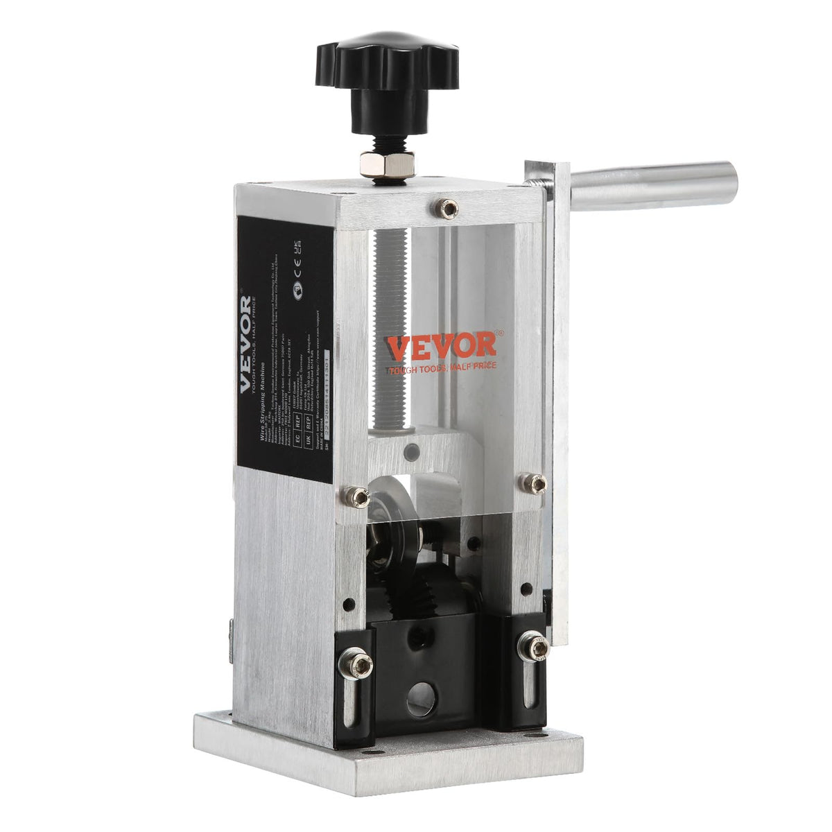 VEVOR wire stripper with cast aluminum body offers durable, long-lasting use.