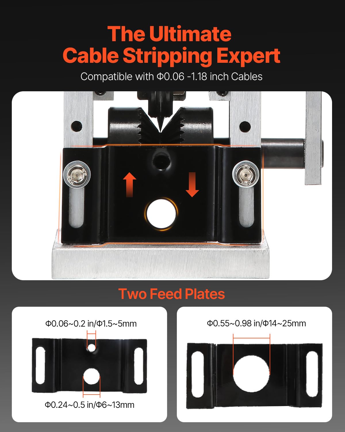VEVOR wire stripper supports manual crank operation for off-grid use.