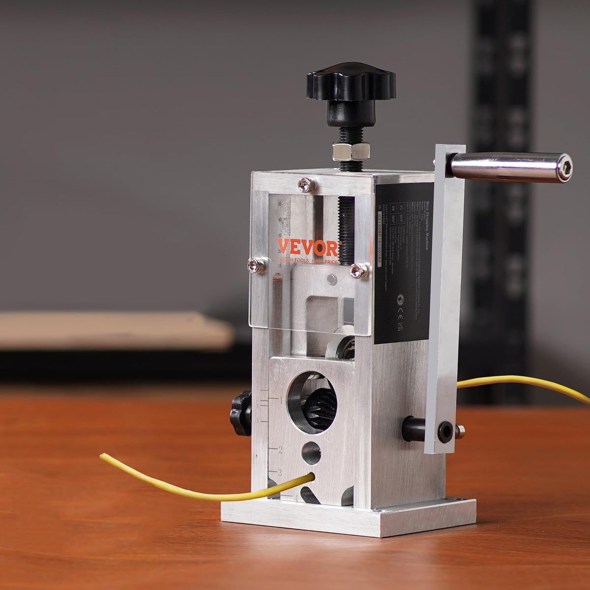 VEVOR wire stripper's portable aluminum frame is easy to move.
