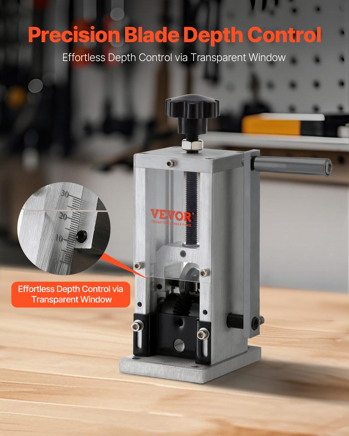 VEVOR wire stripper provides three holes to fit multiple wire sizes.