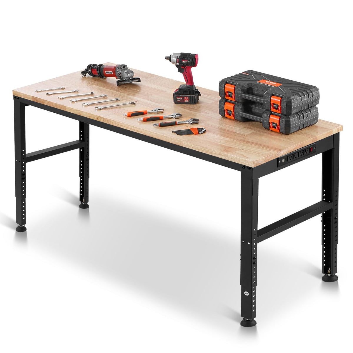 VEVOR ergonomic workbench suitable for garage, workshop, or office use.
