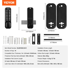VEVOR zinc alloy body withstands rain and rust.