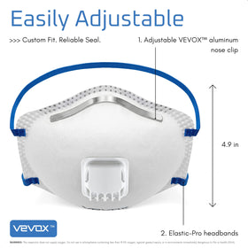 VEVOX N95 mask in woodworking setting blocks fine dust.