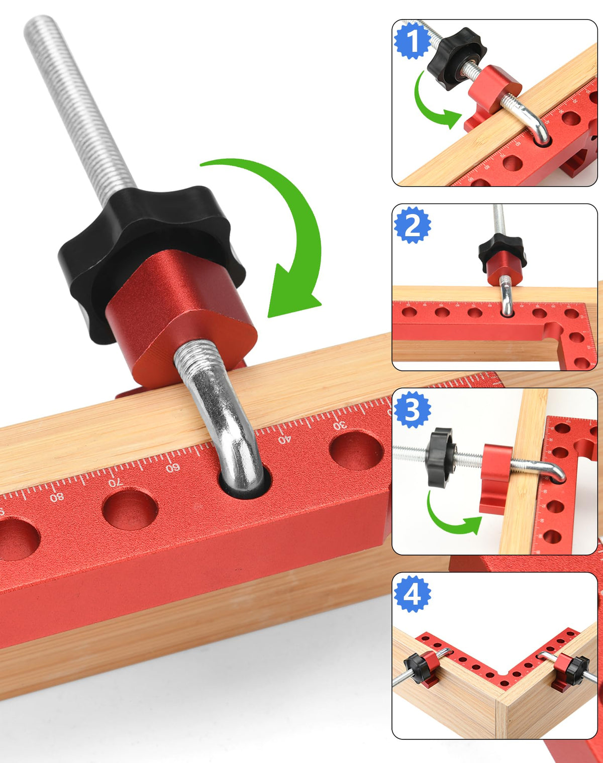 VEXTHYX aluminum clamps with red anodizing resist rust in workshops.