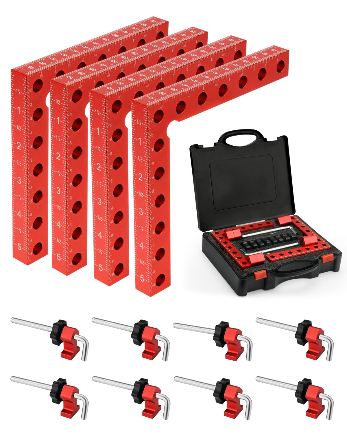 VEXTHYX corner clamps 90-degree setup for precise cabinet and frame assembly.