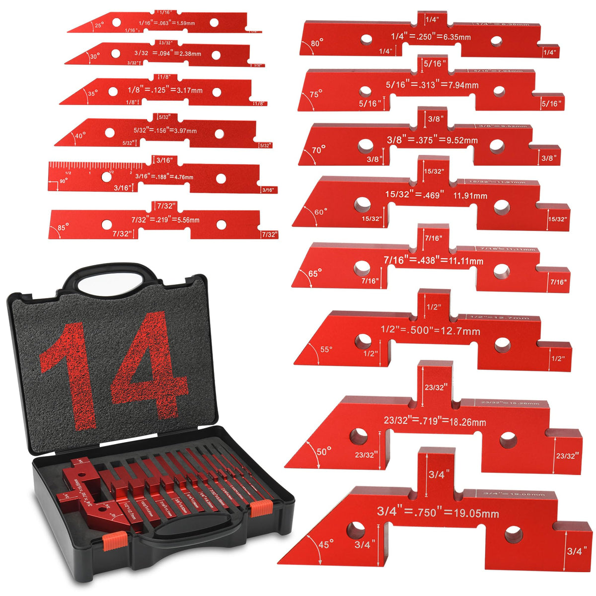 VEXTHYX setup blocks demonstrate 4-in-1 versatility for precise woodworking measurements.