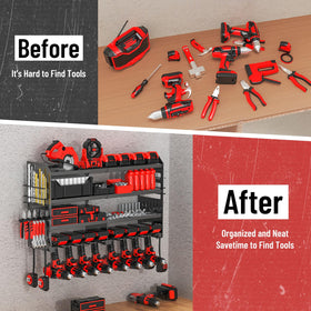 VeyFolzin.st heavy-duty metal frame emphasizes sturdy construction for durable garage organization.