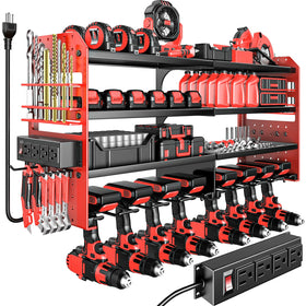 VeyFolzin.st large power tool organizer wall mount with charging station for easy tool power-up