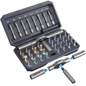 VEYSMOU 42-in-1 magnetic screwdriver set with ratchet handle for quick assembly tasks