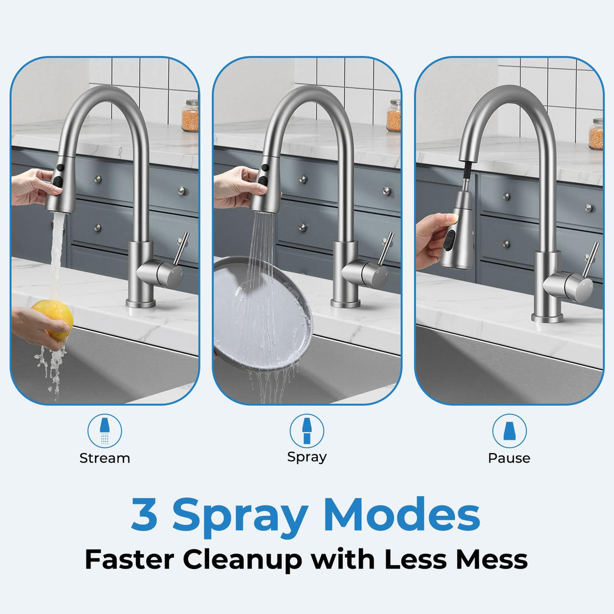 VFAUOSIT 20-inch retractable hose extends reach to every corner.