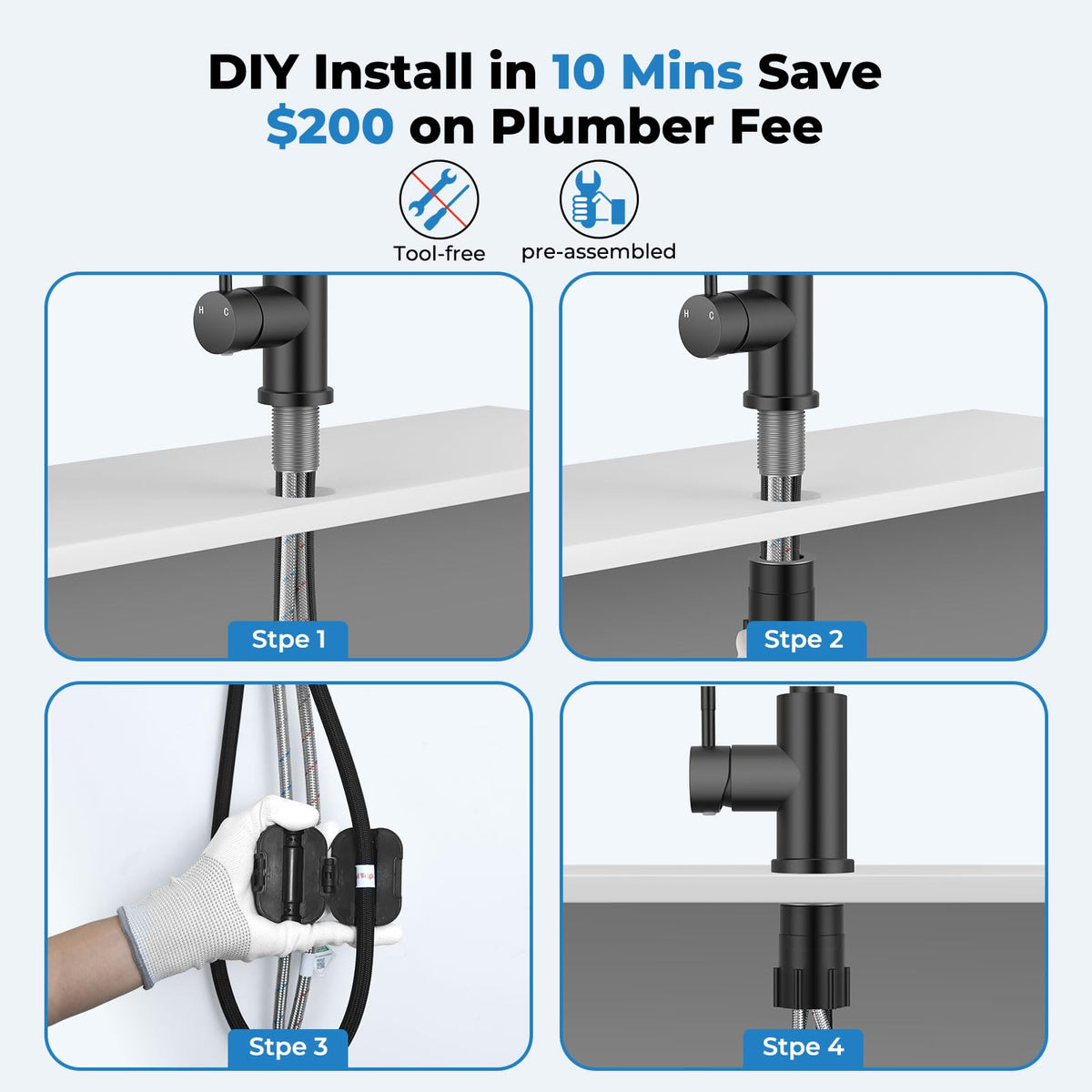 VFAUOSIT deck plate compatibility supports two- or three-hole sinks