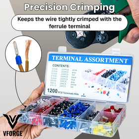 VFORGE 1200 ferrules pack shown for complete wiring solutions.