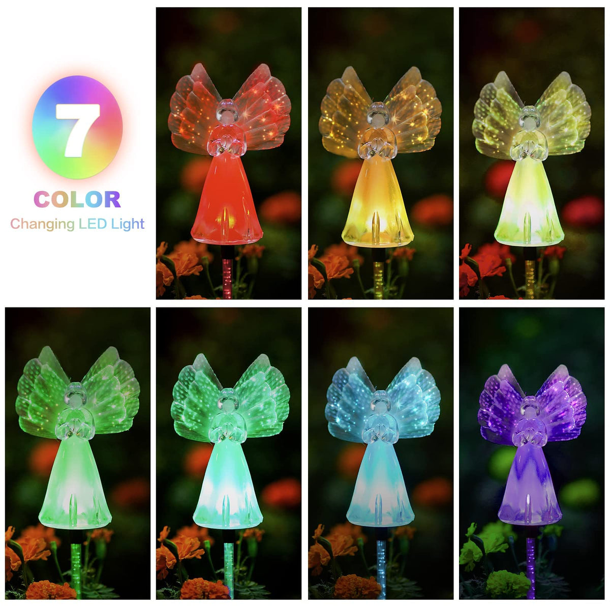 VGYVGYCC solar garden decor angel stake ideal for cemetery memorials
