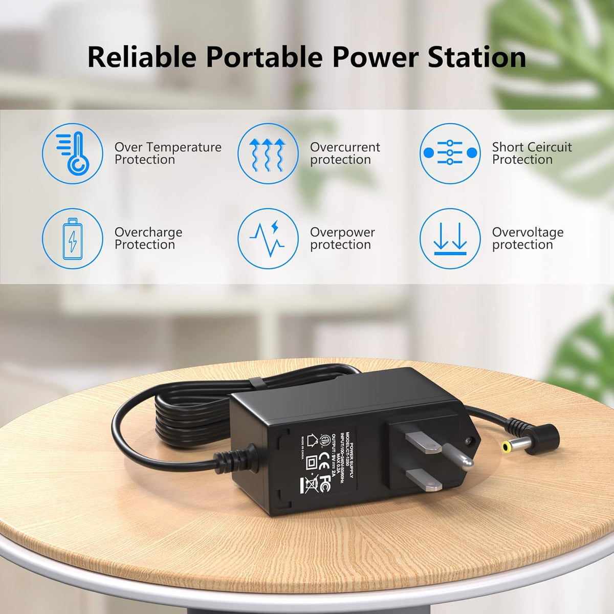 vhbw Packaging contents image with power supply and guide