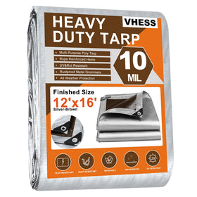 VHESS heavy-duty tarp 12x16 protects outdoor gear from rain and sun