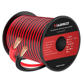 VIABRICO 18AWG spool with red and black conductors for versatile low-voltage wiring