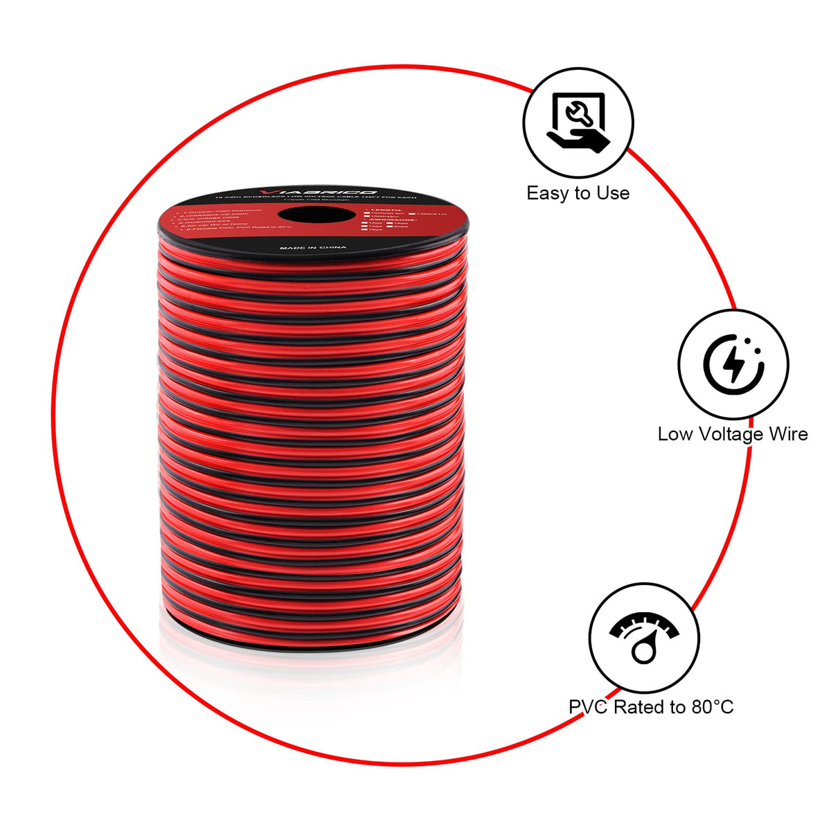 VIABRICO wire for 12V/24V LED strip projects