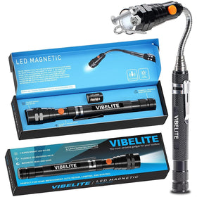 VIBELITE extendable magnetic flashlight providing bright illumination for tight spaces